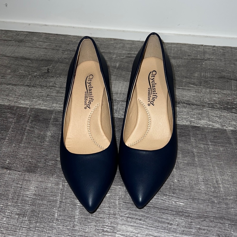 Navy Blue City Classified Heels